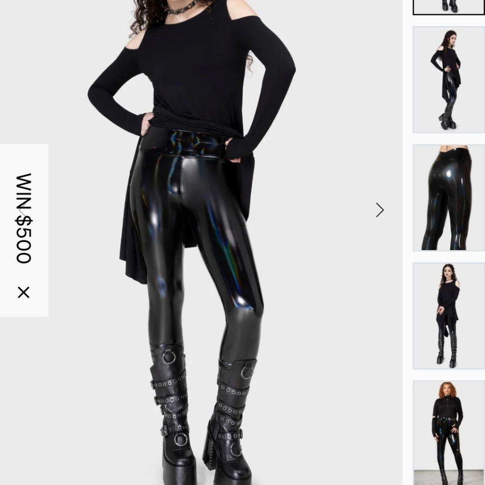 Killstar Black High-Shine Vinyl Leggings